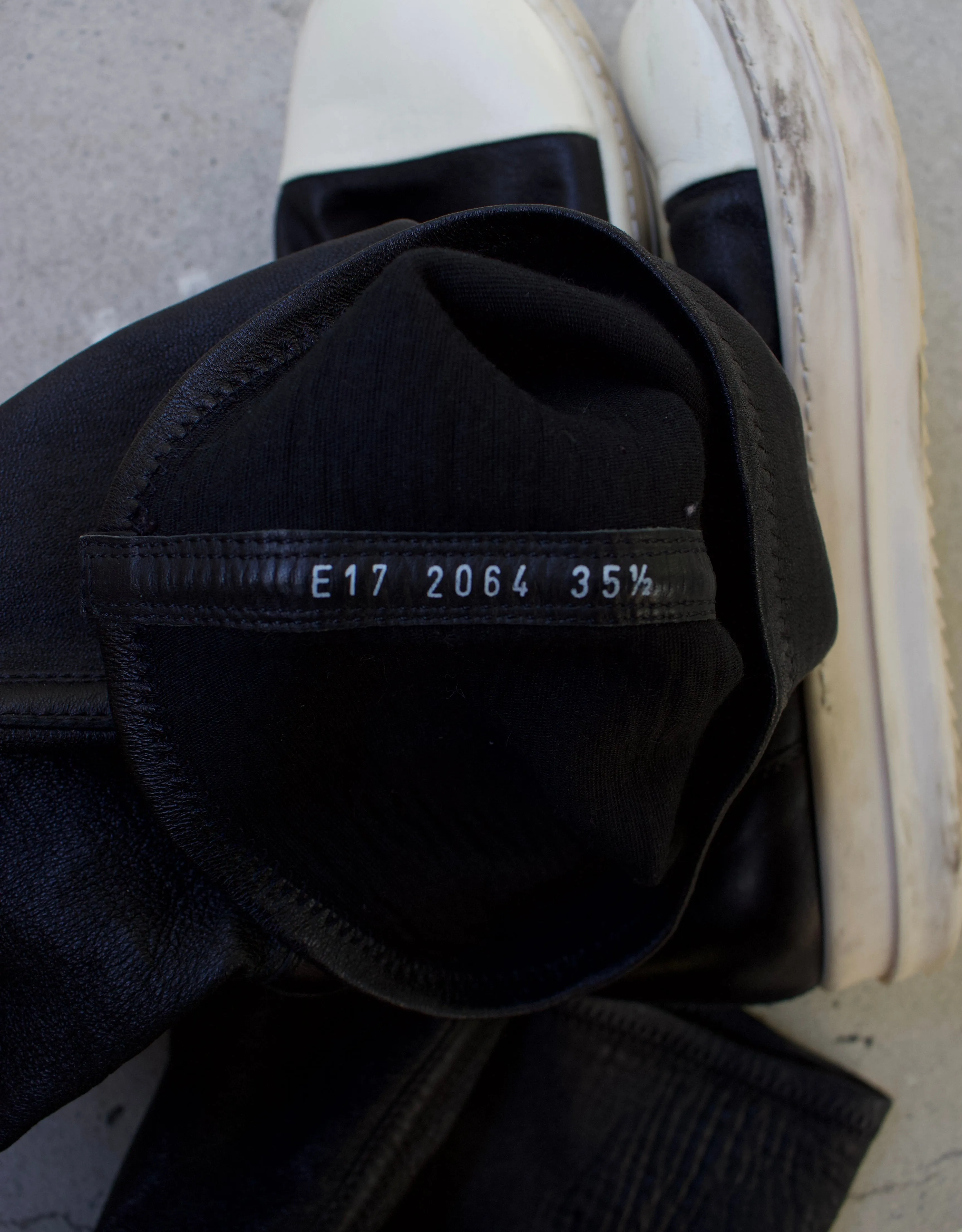 Rick Owens AW17 “GLITTER” Mainline Leather Ramone Sock Sneakers