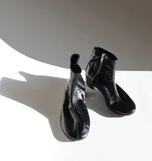 Round Toe Cowhide Ankle Boots