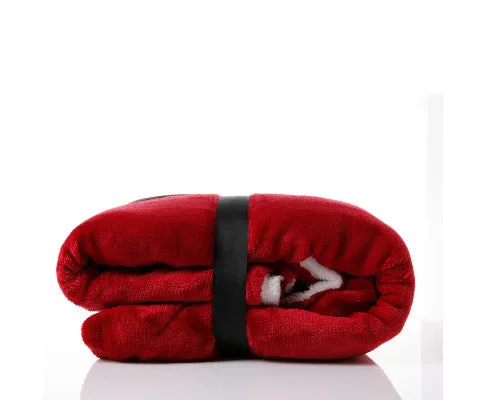 Royal Comfort Snug Hoodie Nightwear Super Soft Reversible Coral Fleece 750GSM One Size Red
