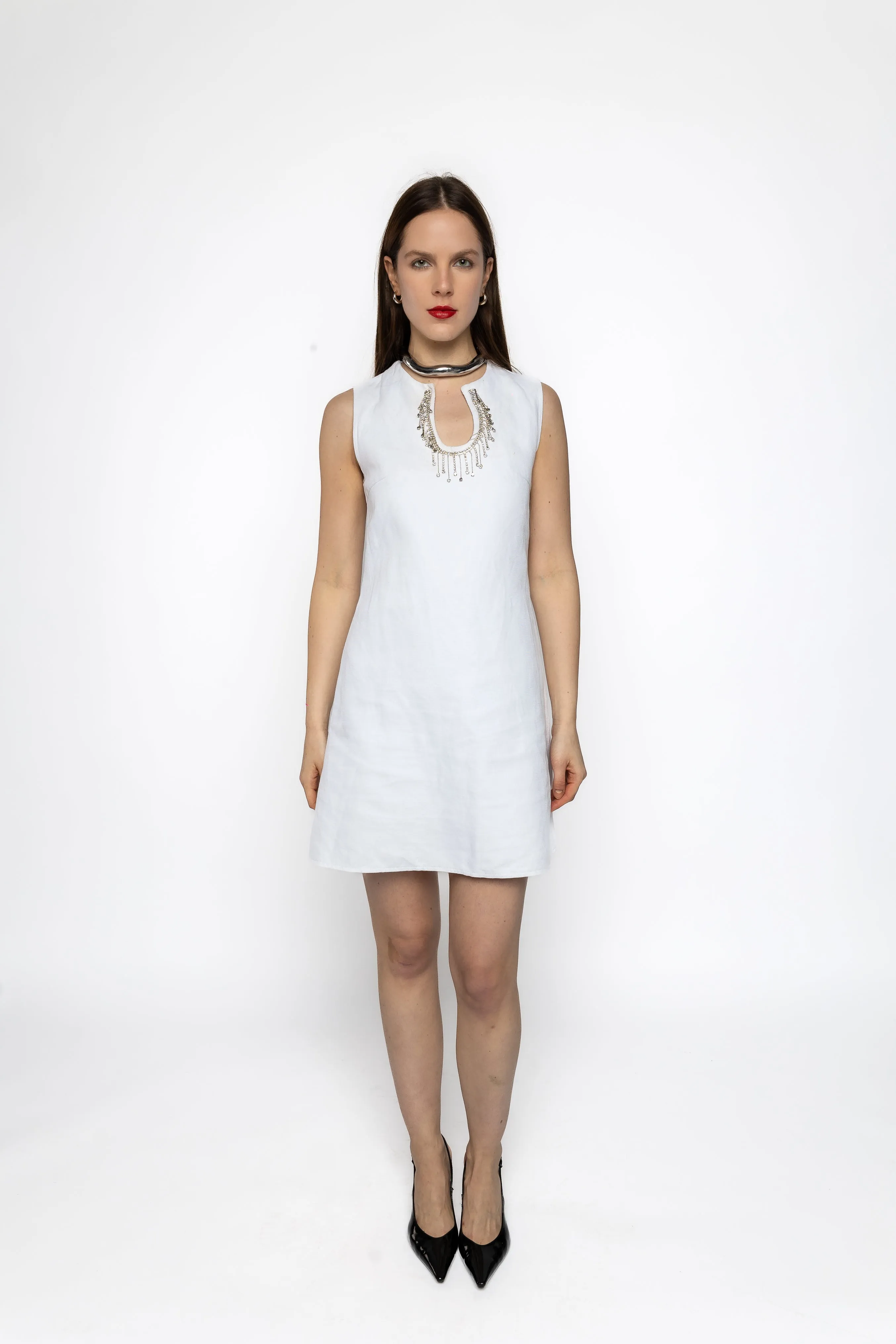 Saki 1960's Cotton Summer Dress With Jewels