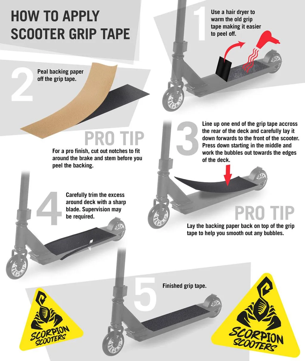 Scorpion Scooters - Scooter Pro Grip Tape - Fits 99% Scooters - Graphic Series - Green Leaves