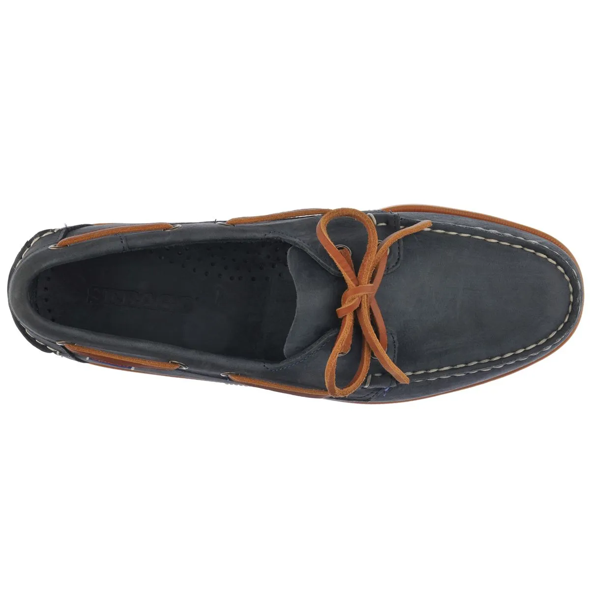SEBAGO Navy & Tan Leather Boat Shoes for Men