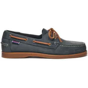 SEBAGO Navy & Tan Leather Boat Shoes for Men