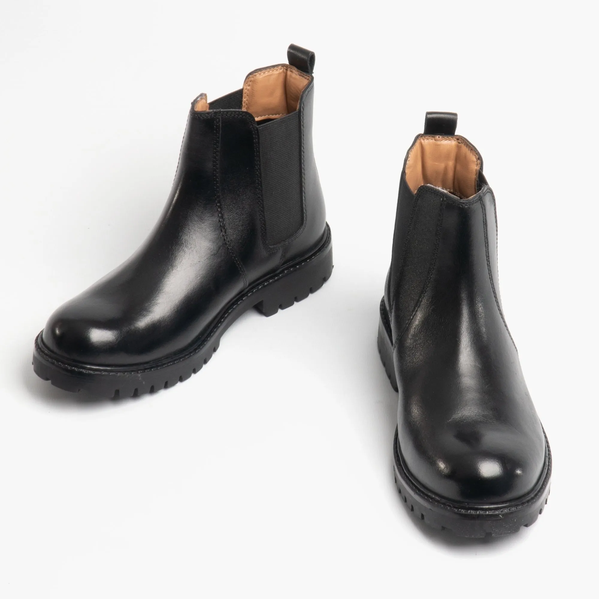 Shuperb STARSKY Kids Smooth Leather Chelsea Boots Black
