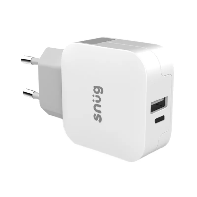 Snug 2 Port PD Usb Home Charger - White