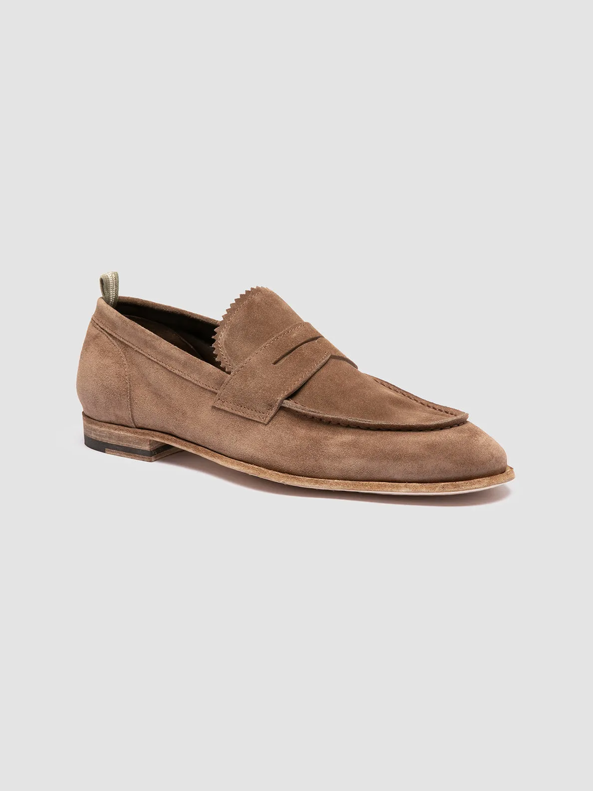 SOLITUDE 001 - Taupe Suede Penny Loafers