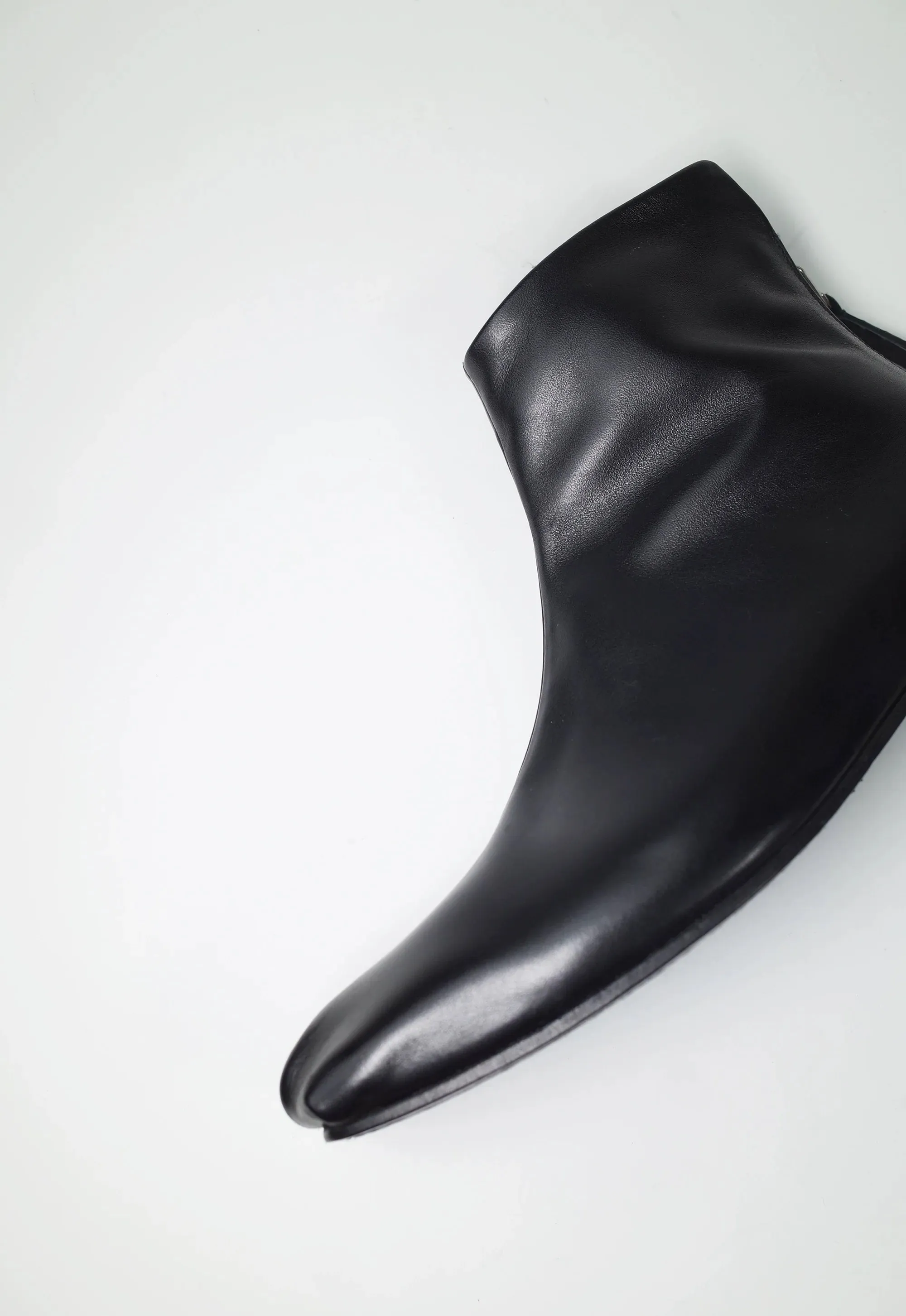 Split-Toe Leather Ankle Boots