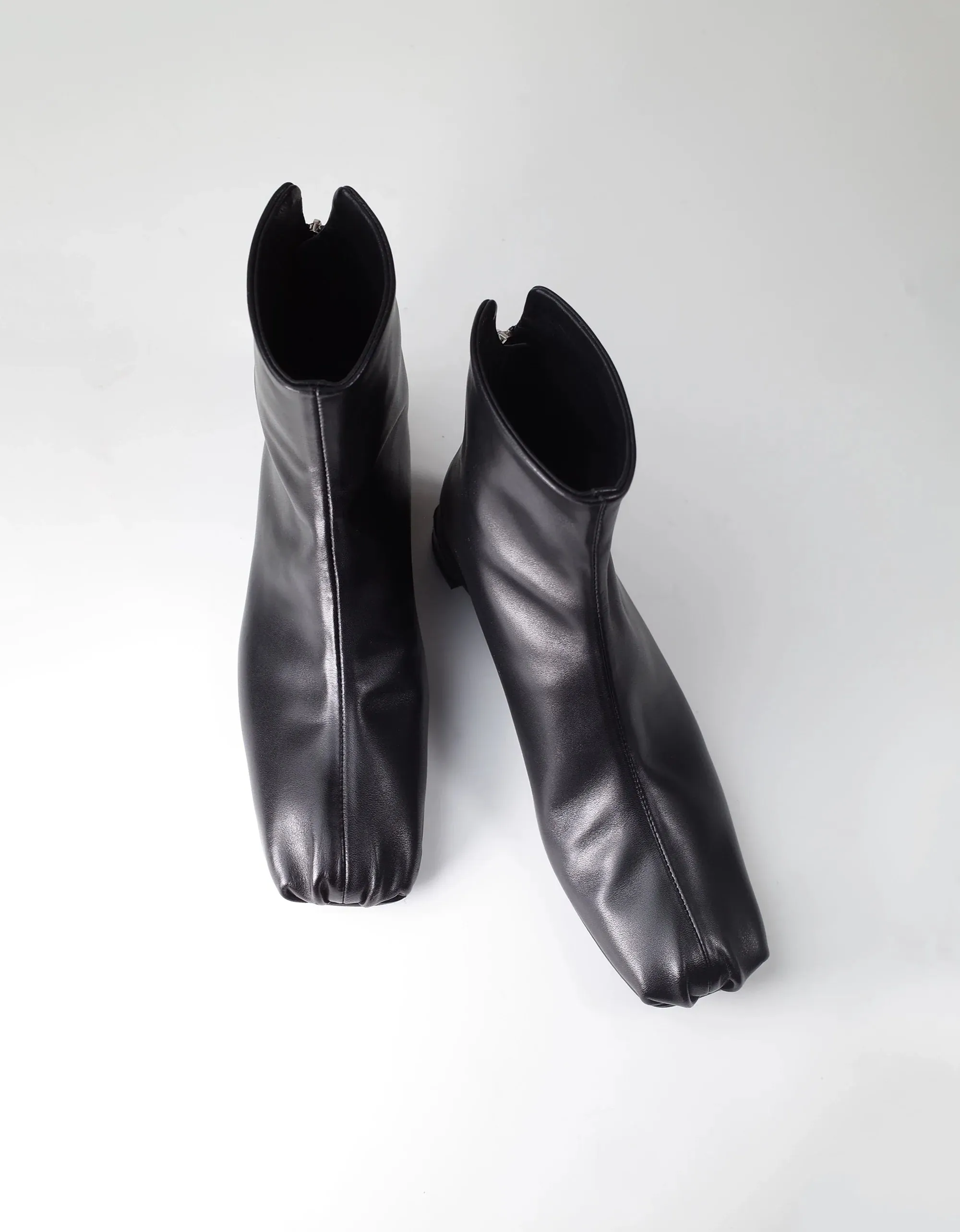 Split-Toe Leather Ankle Boots