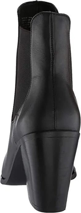 STEVEN by Steve Madden Women's GAIL Ankle Boot, Black Leather, 8.5 M US
