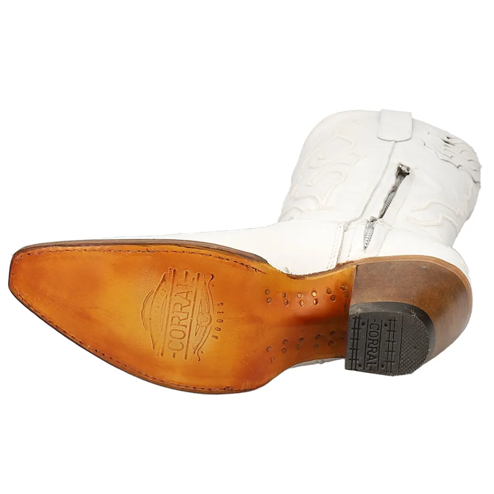 Stitch Pattern Embroidered Snip Toe Cowboy Boots
