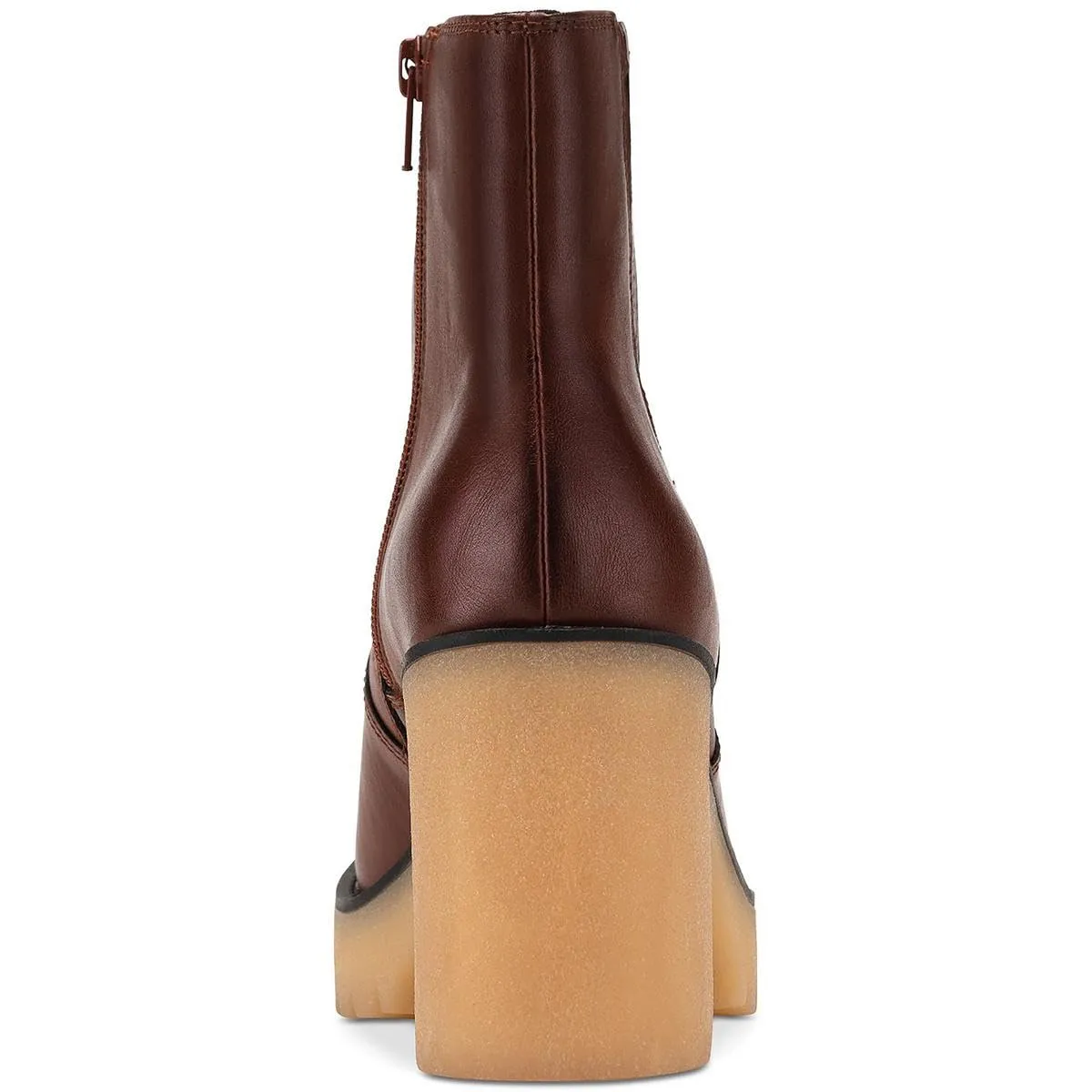 SUN STONE Womens Lennii Faux Leather Ankle Boots Brown 6 Medium (B,M), Mahogny Smooth