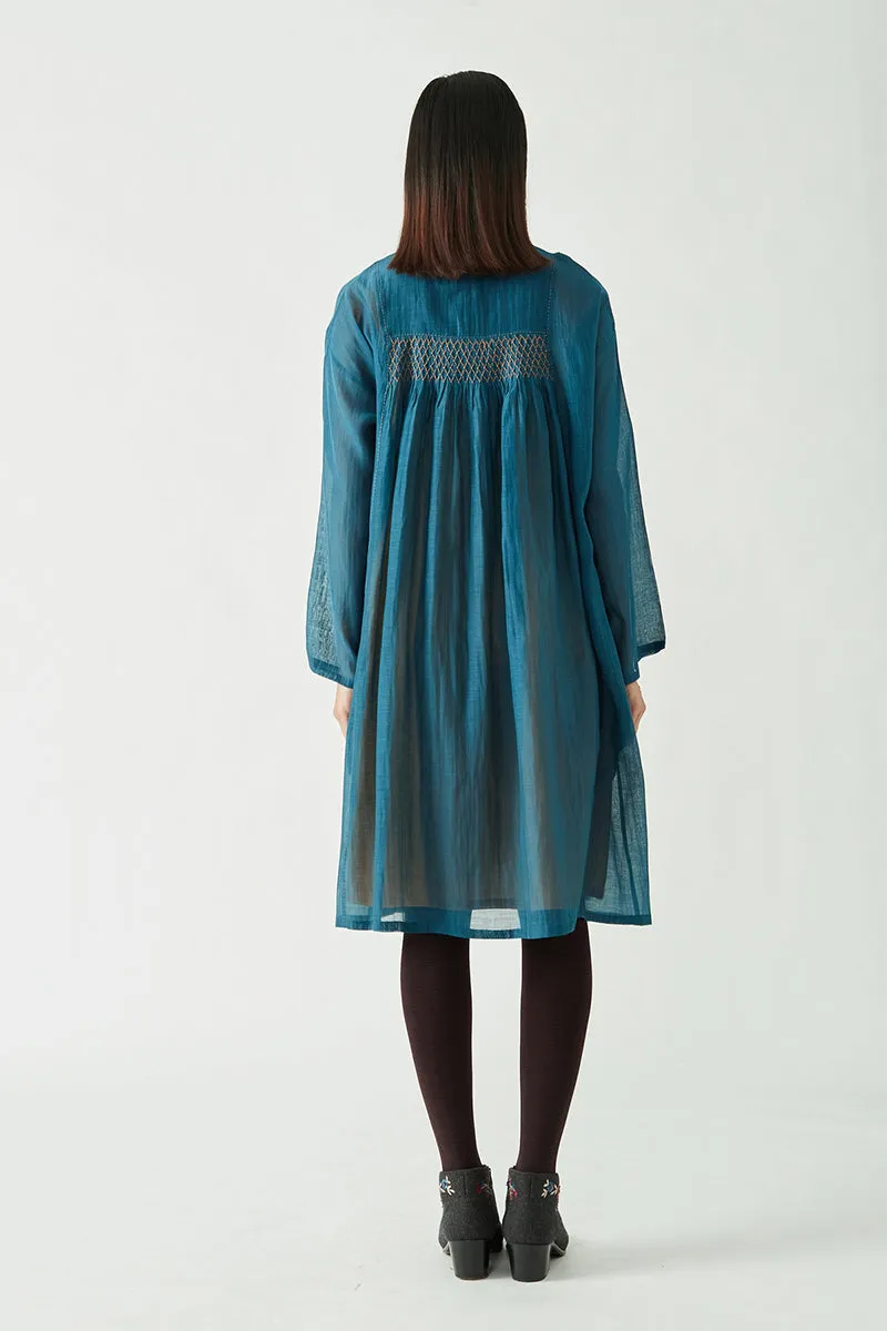 Teal Sienna Smocking Tunic