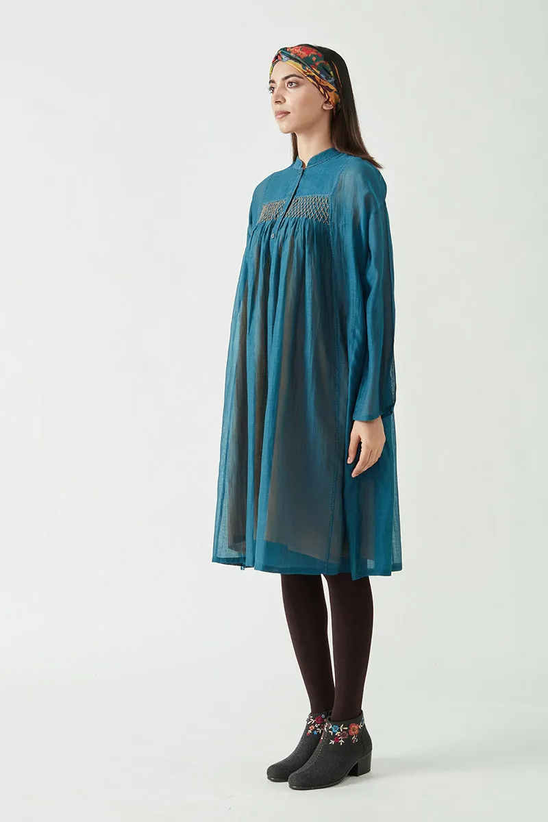 Teal Sienna Smocking Tunic