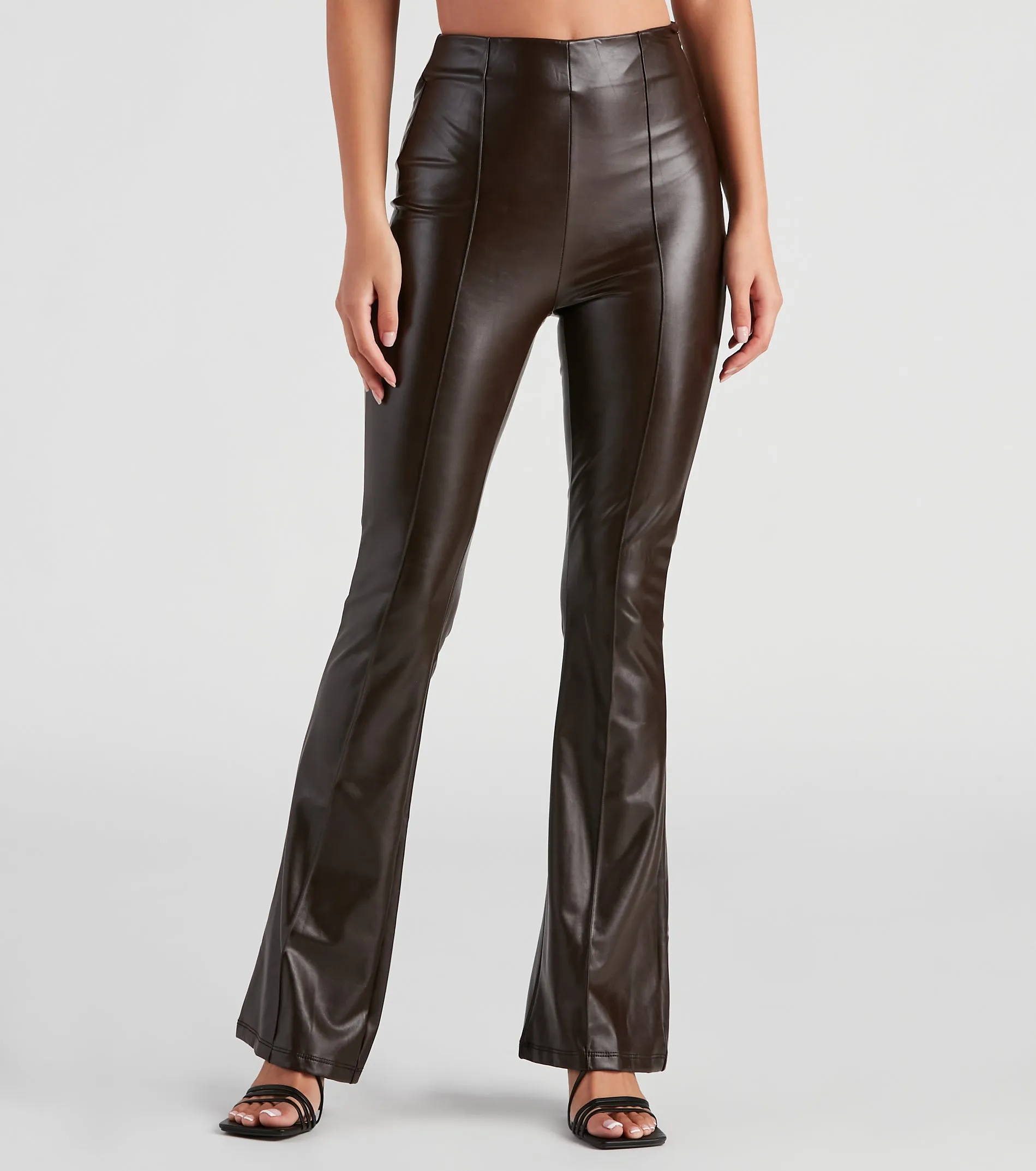 The Winner Faux Leather Flare Pants