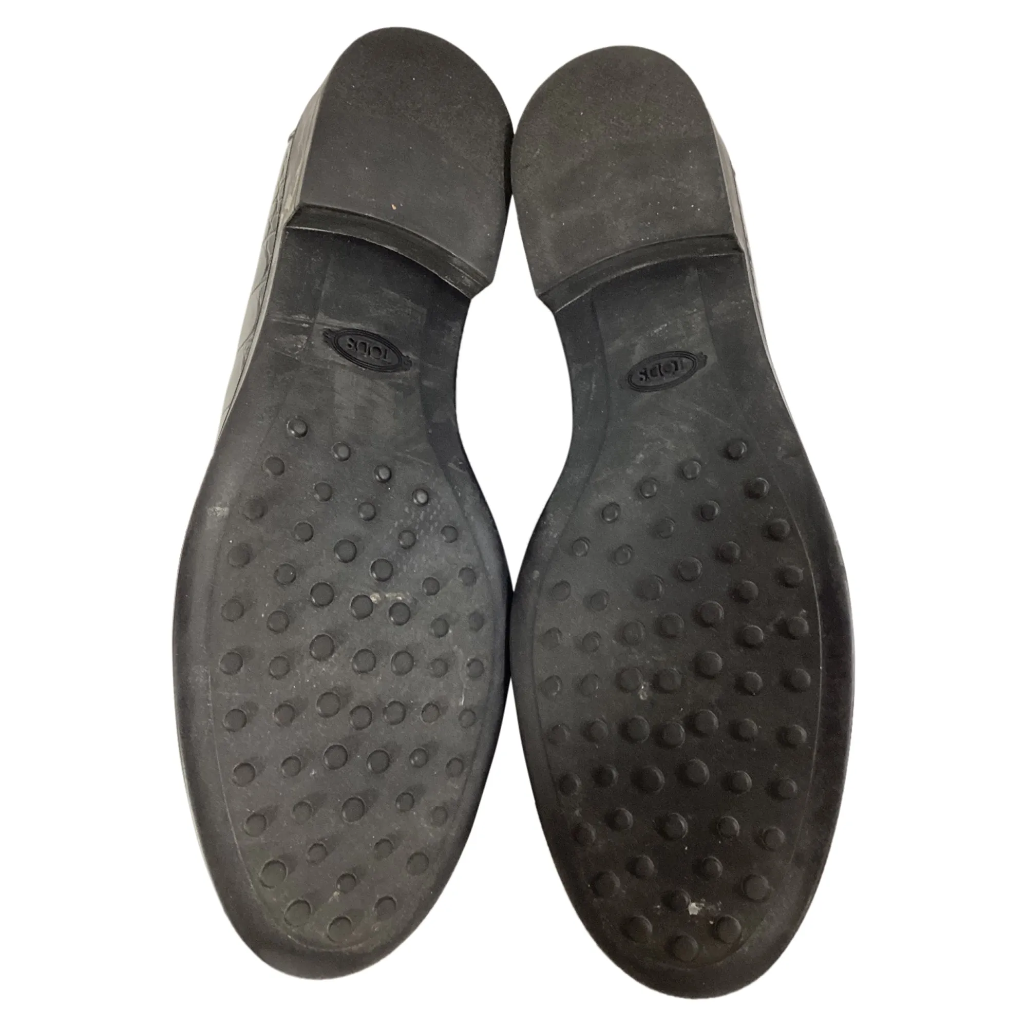 Tod's Croc-Embossed Loafers in Black Leather