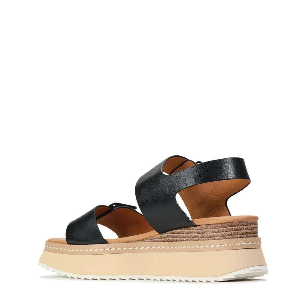 TONES LEATHER PLATFORM WEDGE SANDAL
