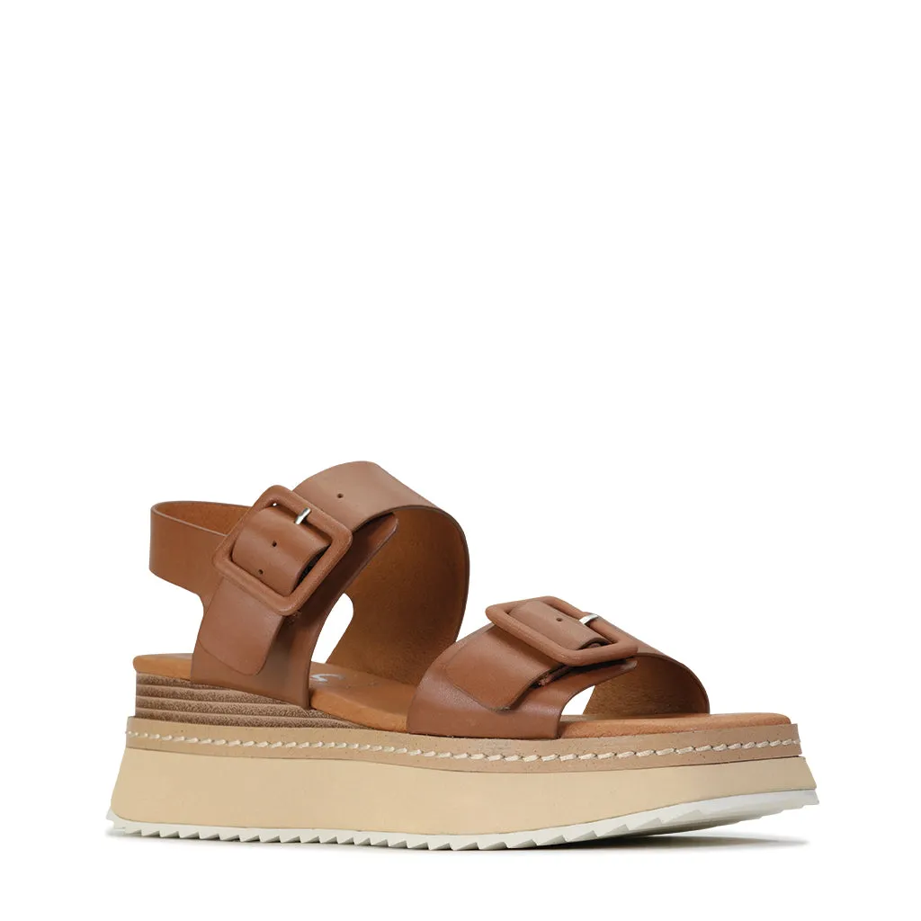 TONES LEATHER PLATFORM WEDGE SANDAL