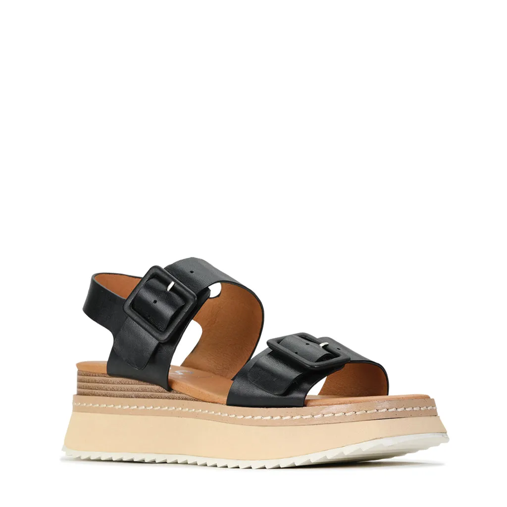 TONES LEATHER PLATFORM WEDGE SANDAL