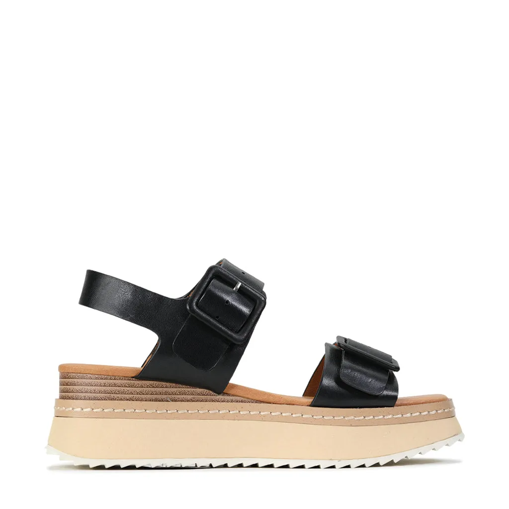 TONES LEATHER PLATFORM WEDGE SANDAL