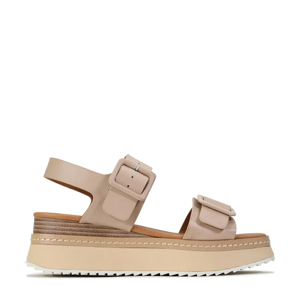 TONES LEATHER PLATFORM WEDGE SANDAL
