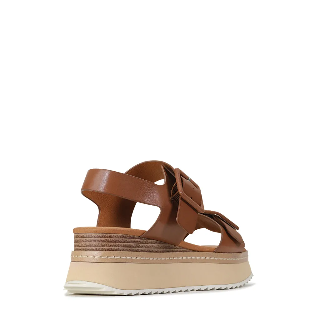 TONES LEATHER PLATFORM WEDGE SANDAL