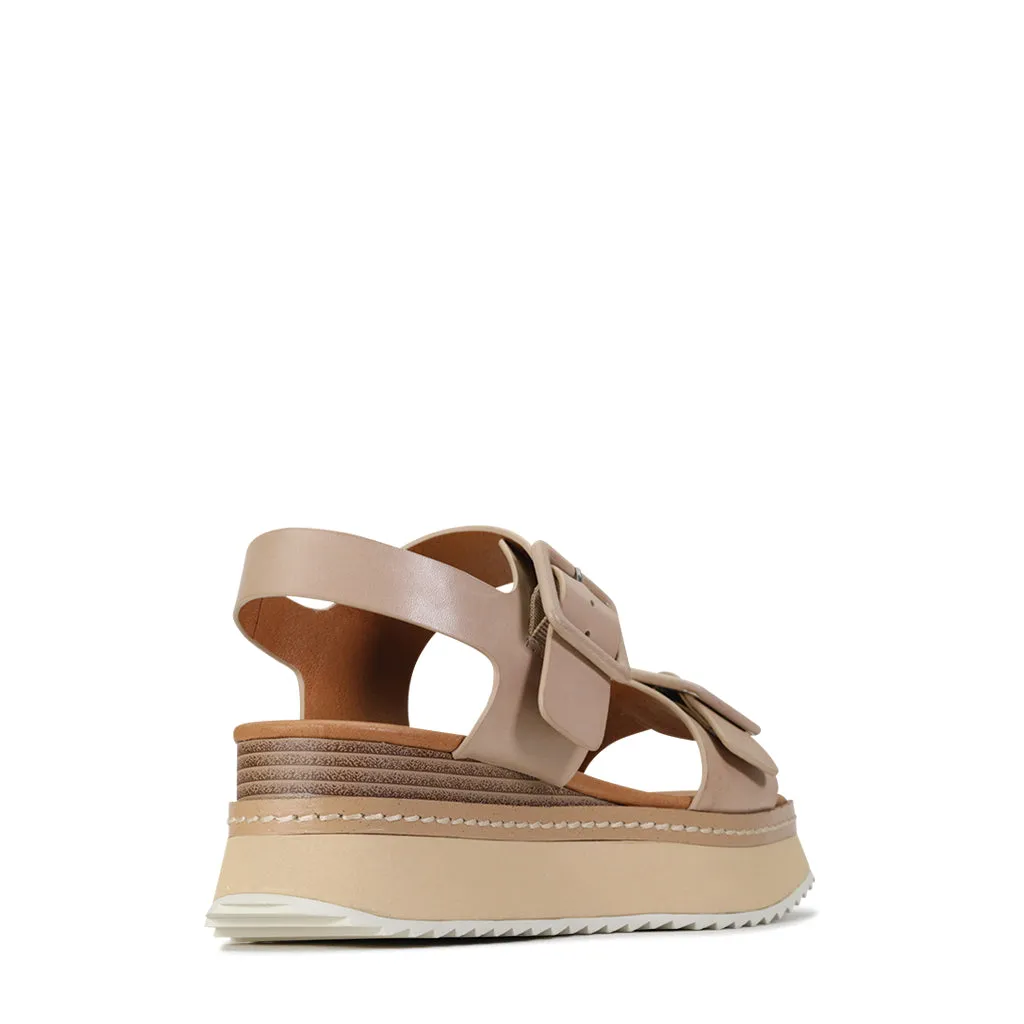 TONES LEATHER PLATFORM WEDGE SANDAL
