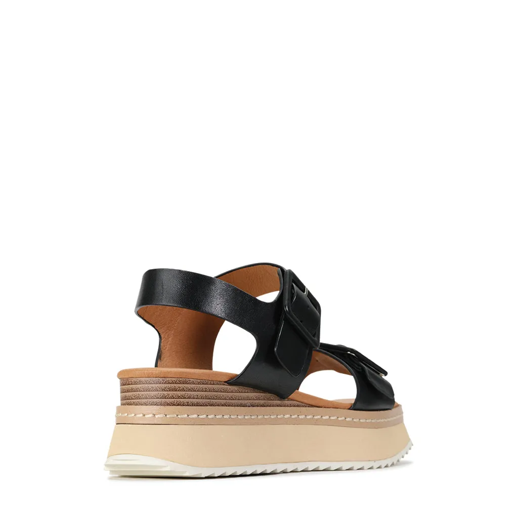 TONES LEATHER PLATFORM WEDGE SANDAL