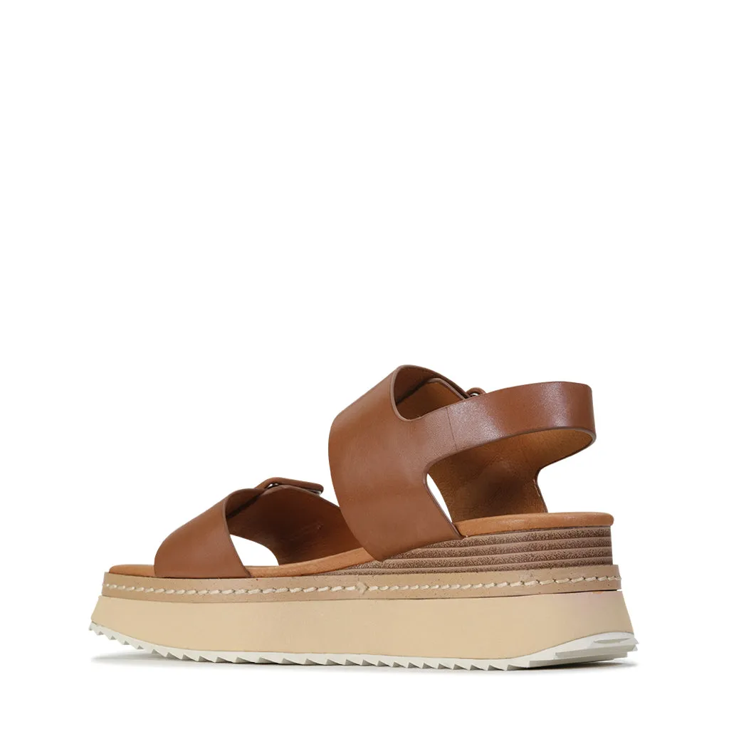 TONES LEATHER PLATFORM WEDGE SANDAL
