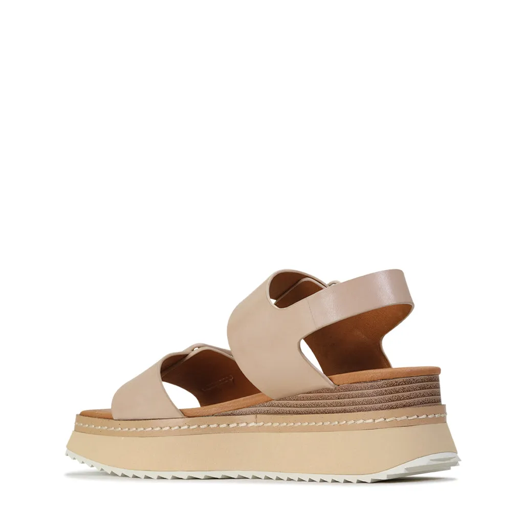 TONES LEATHER PLATFORM WEDGE SANDAL
