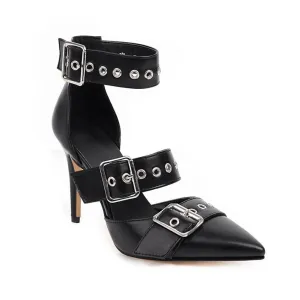 Vintage Belt Buckle High Heel Sandals