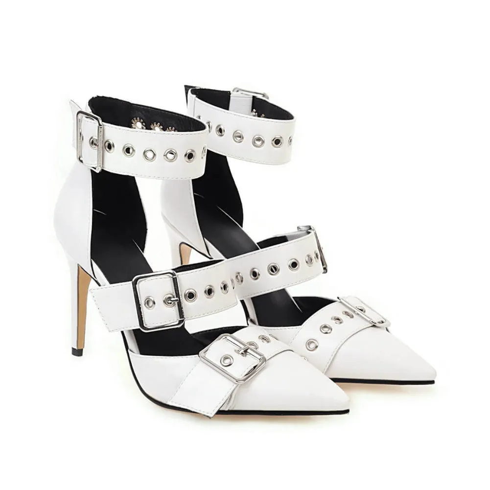 Vintage Belt Buckle High Heel Sandals