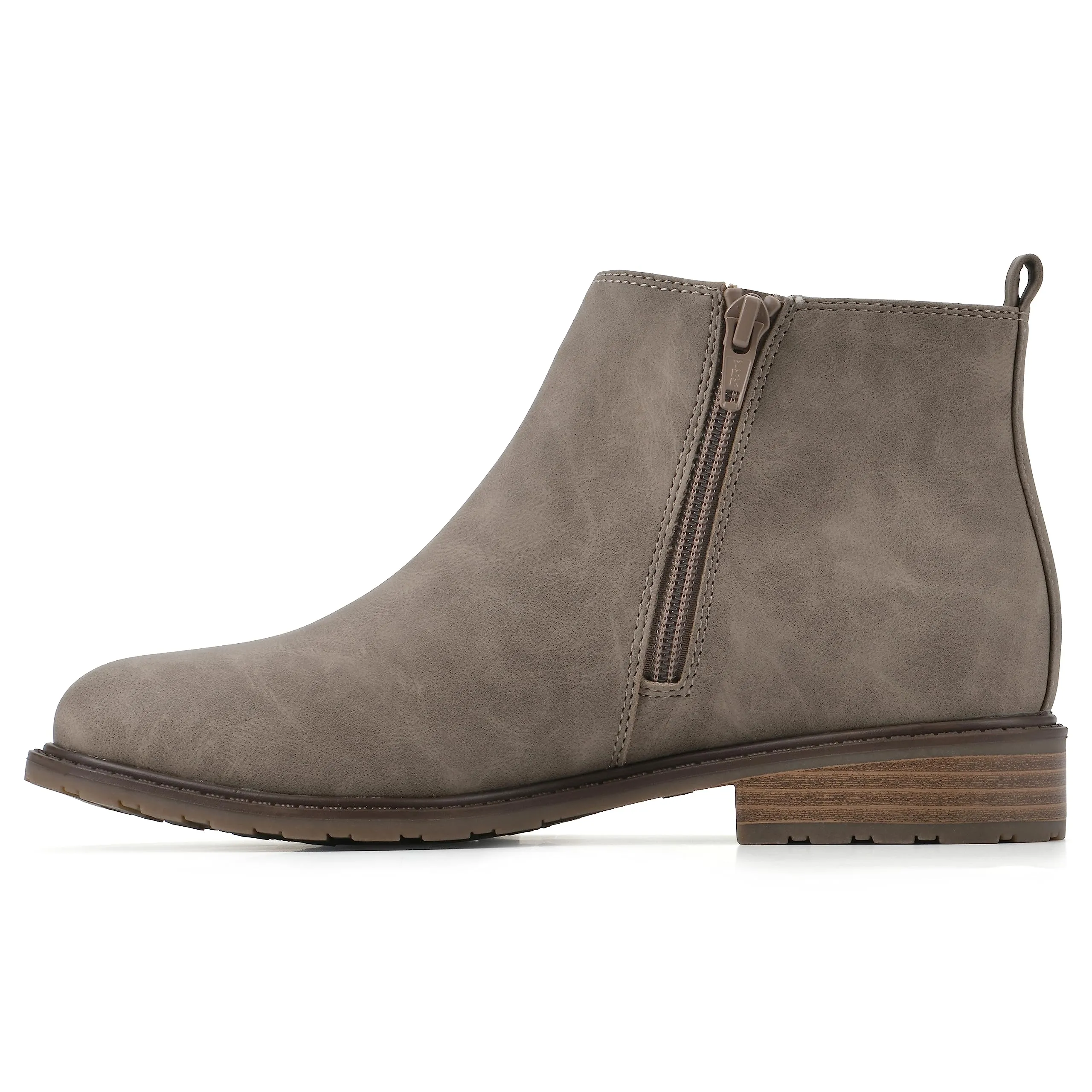 WHITE MOUNTAIN Women's Shoes Caching Block Heel Chelsea Bootie, Taupe/Smooth, 9 M