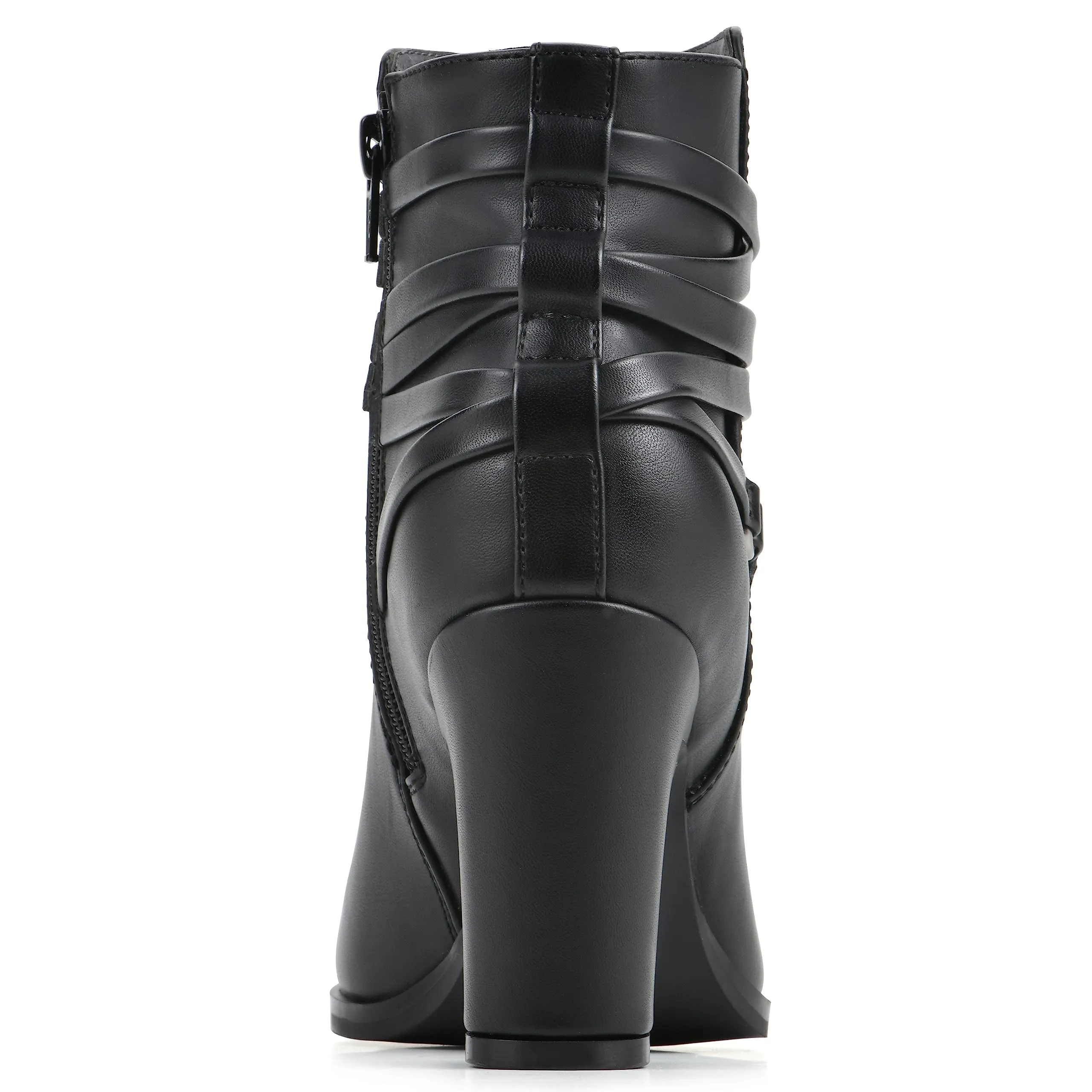 WHITE MOUNTAIN Women's Shoes Teaser Block Heel Bootie, Black/Smooth, 10 M