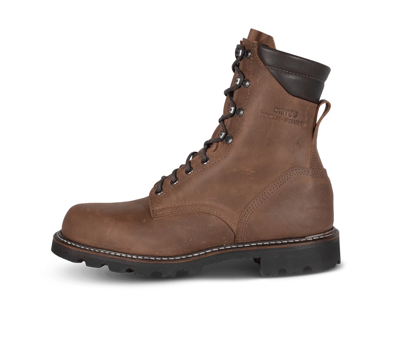 White's Boots Men's Hillyard 8" Brown Water Resistant Lace Up Work Boots H7865