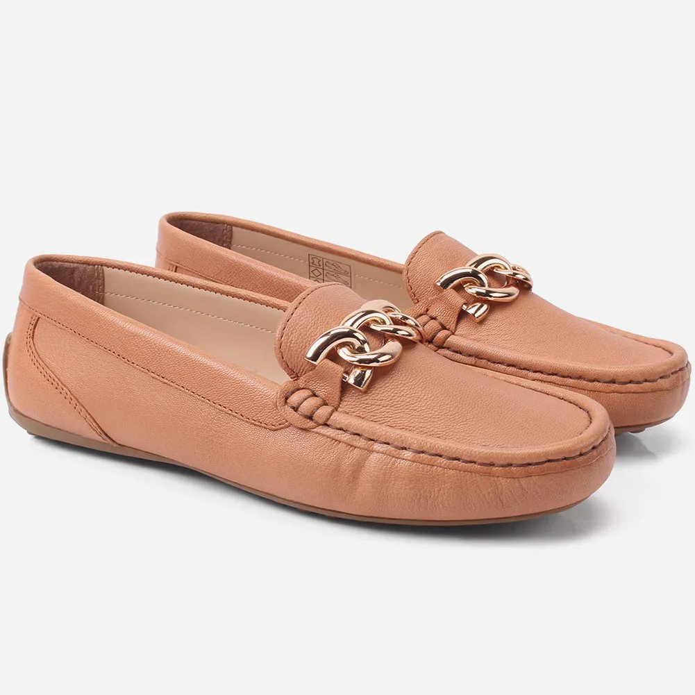 Women "BORLA" Buckled Leather Moccasins