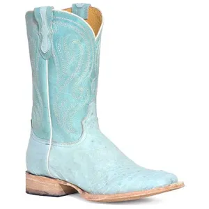 Women's Roper Opal Smooth Ostrich Exotic Boots Handcrafted Turquoise