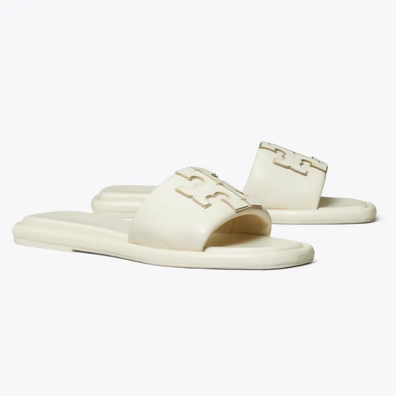 Womens | Tory Burch Double T Sport Slide Sandals Light Cream/Gold