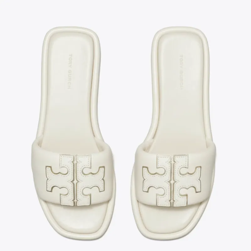 Womens | Tory Burch Double T Sport Slide Sandals Light Cream/Gold