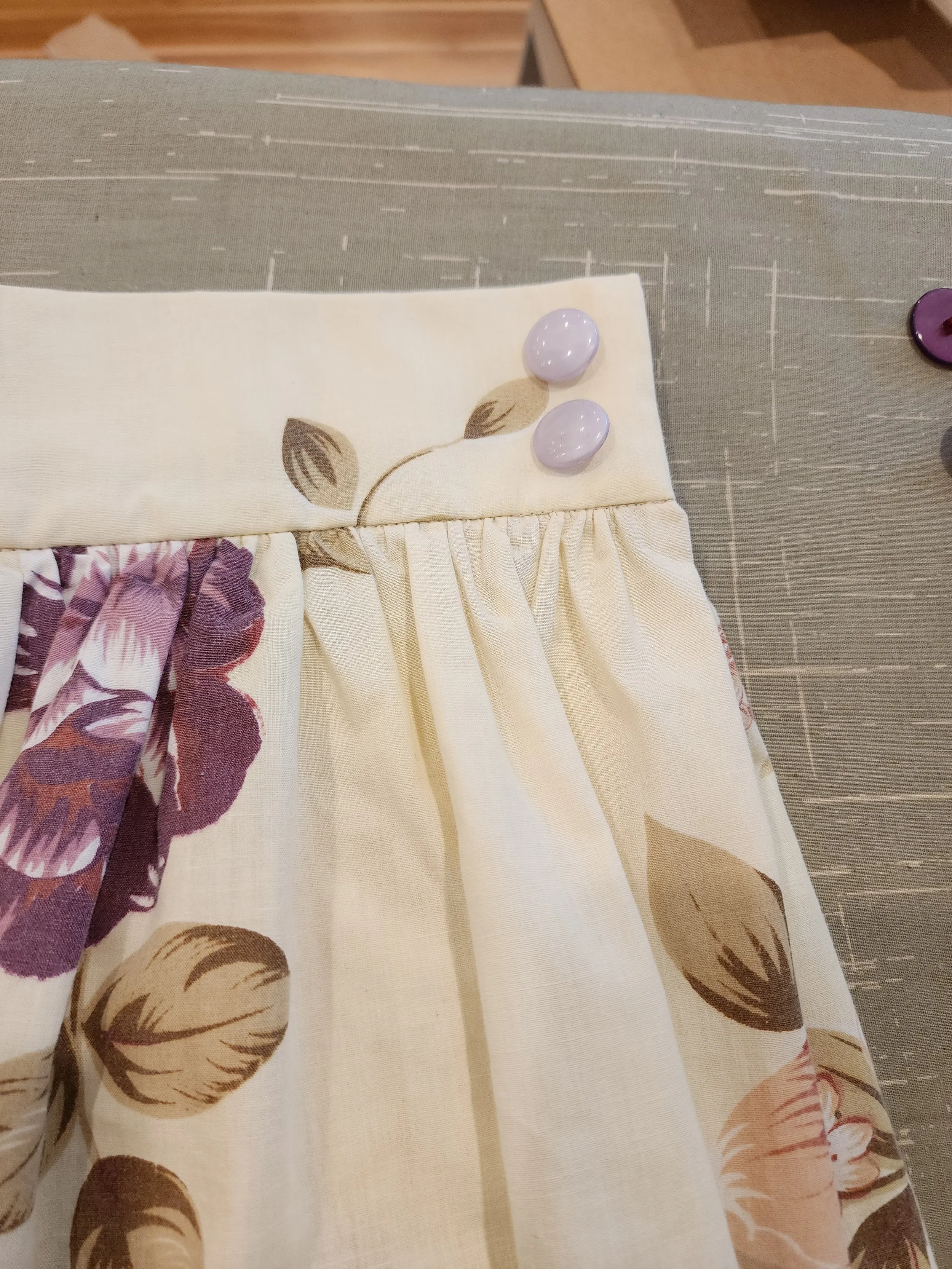 Zero Waste Gathered Skirt - Peonies