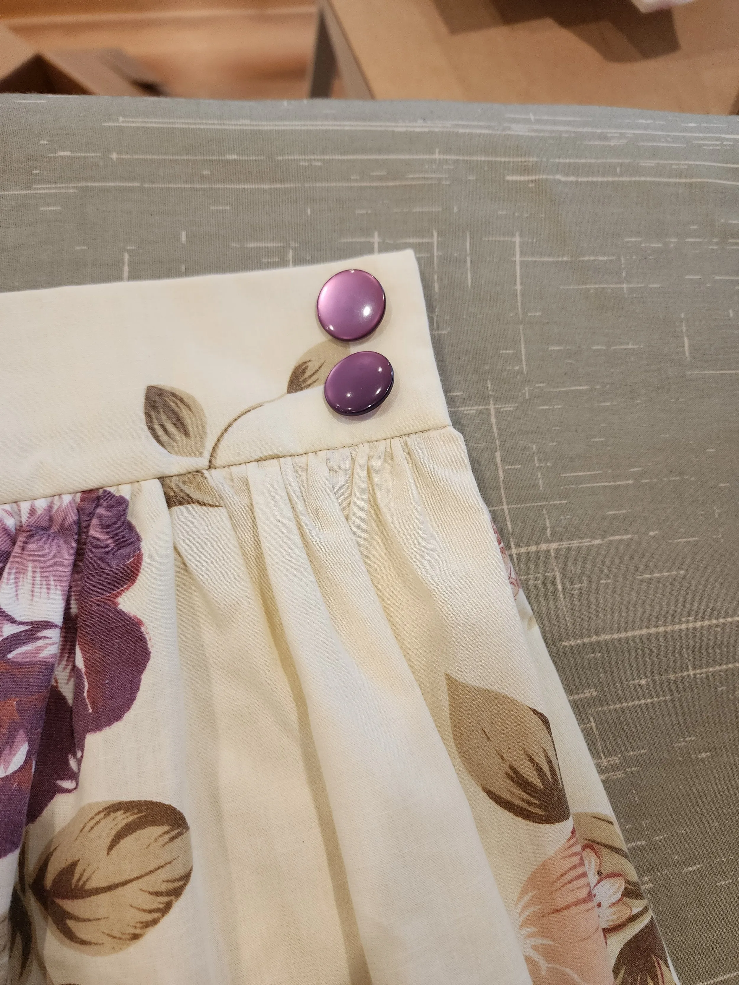 Zero Waste Gathered Skirt - Peonies