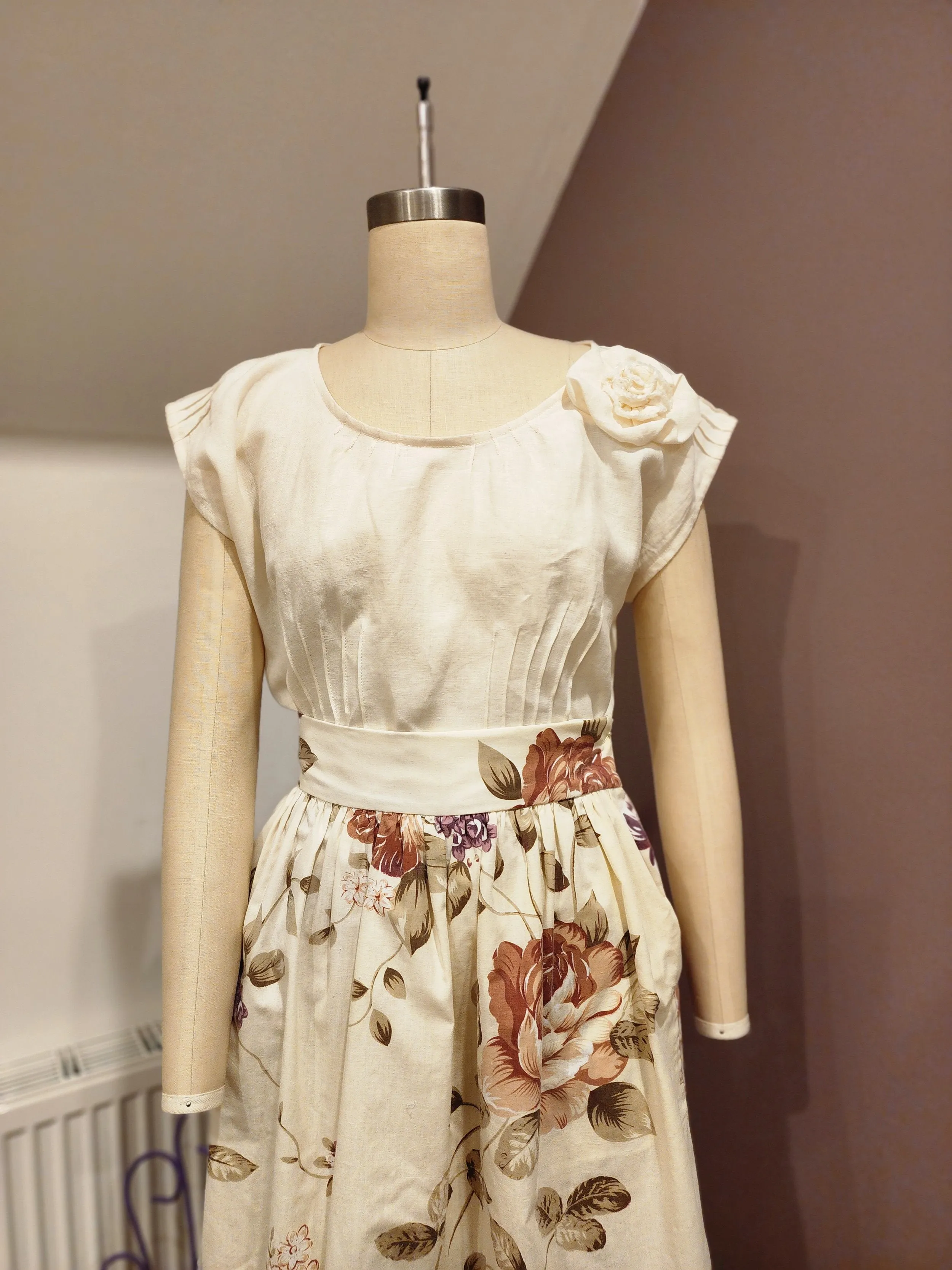 Zero Waste Gathered Skirt - Peonies